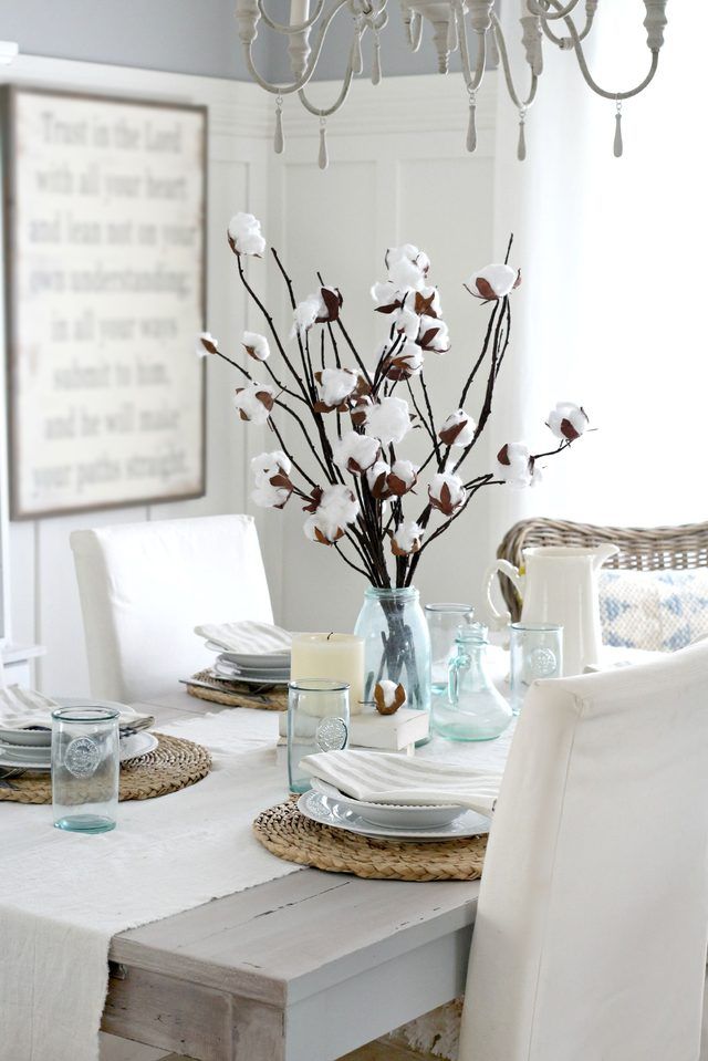 two-Australia-winter-home-decor-cotton-flowers TWO Australia Winter Home Decor Cotton Flowers